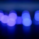 blue and white bokeh lights